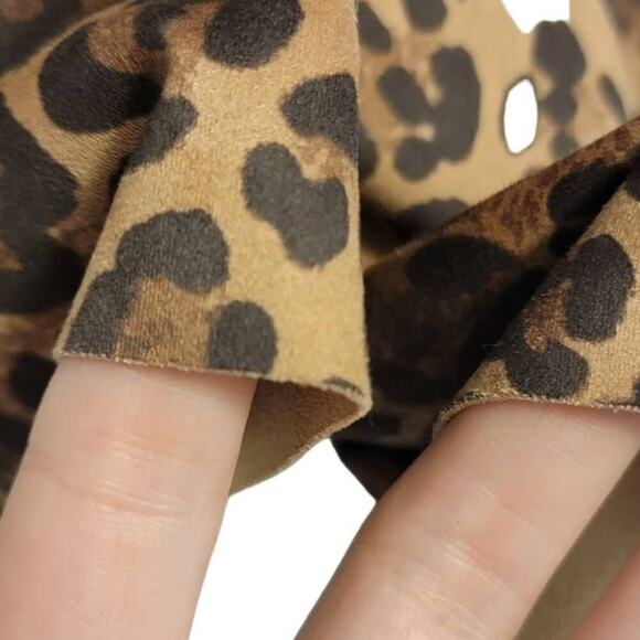 Ruby Rd Leopard Jacket Soft Faux Suede Open Jacket Size Petite Small - Picture 7 of 12